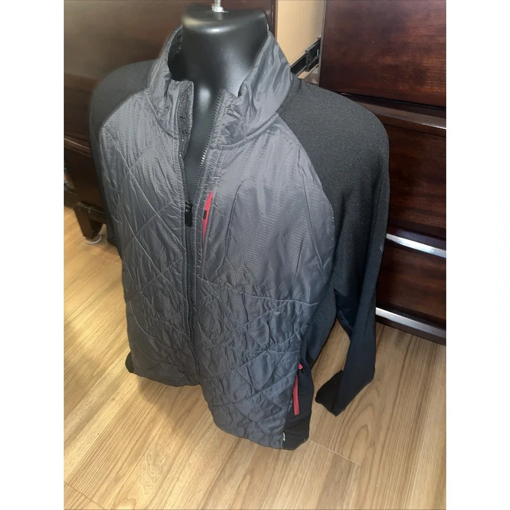 Smartwool Men's XXL Full Zip Quilted Wool Jacket Stand-Up Collar Black/Gray